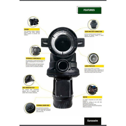 DAB Euroswim 150M 1.5HP Swimming Pool Water Pump | DAB by KHM Megatools Corp.