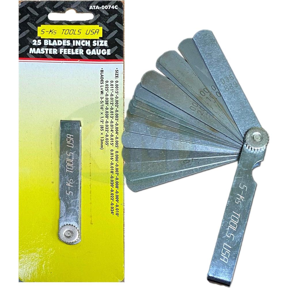 S-Ks ATA-0074C Master Feeler Gauge 25 blades Inches