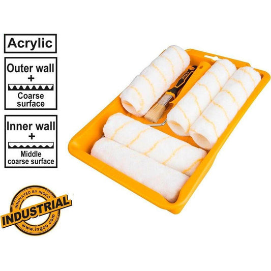 Ingco HKTCB83230083 8 in 1 Cylinder Paint Roller with Tray Set 9" - KHM Megatools Corp.