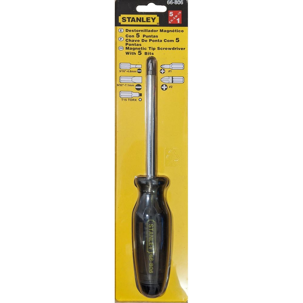 Stanley 66-806 Screwdriver 6 Tips (Stored in Handle) - KHM Megatools Corp.