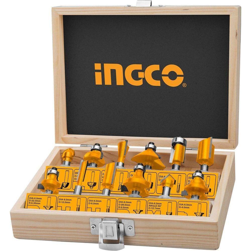 Ingco AKRT12141 12pcs Router Bits Set 1/4" - KHM Megatools Corp. Main image