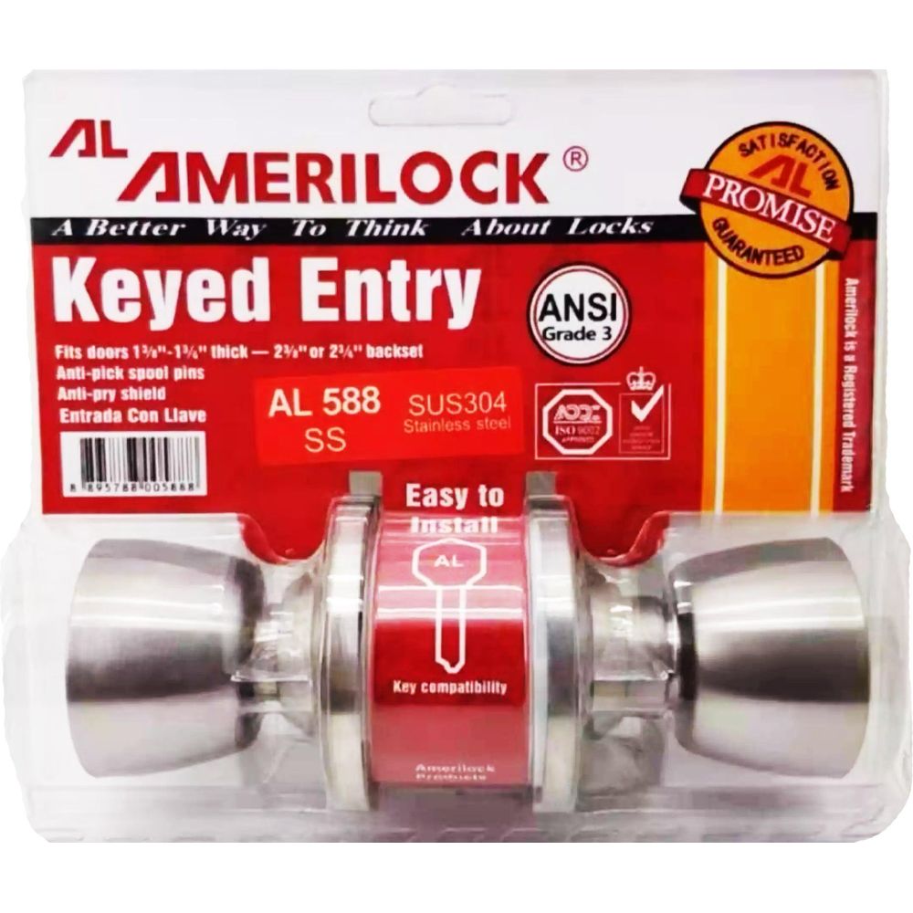 Amerilock AL 588 Keyed Entry Door Knob (Tylo Series) | Amerilock by KHM Megatools Corp.