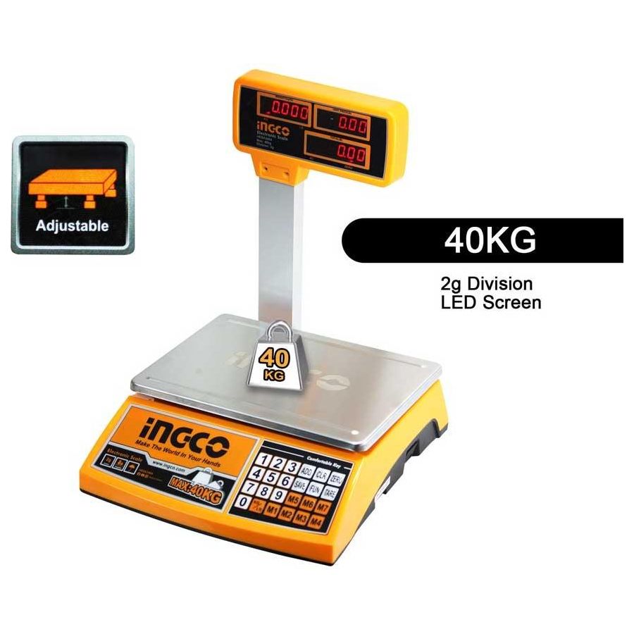 Ingco HESA3404 Electronic Digital Weighing Scale 40kg