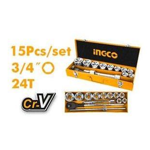 Ingco HKTS034151 15pcs Socket Wrench Set 3/4" Drive - KHM Megatools Corp.