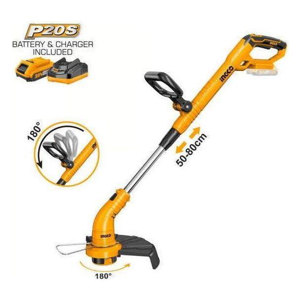 Ingco CGTLI20301 20V Cordless Li-Ion Grass Trimmer (Bare) - KHM Megatools Corp.