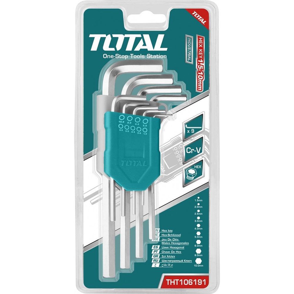 Total THT106191 Hex Allen Key Wrench Set | Total by KHM Megatools Corp.