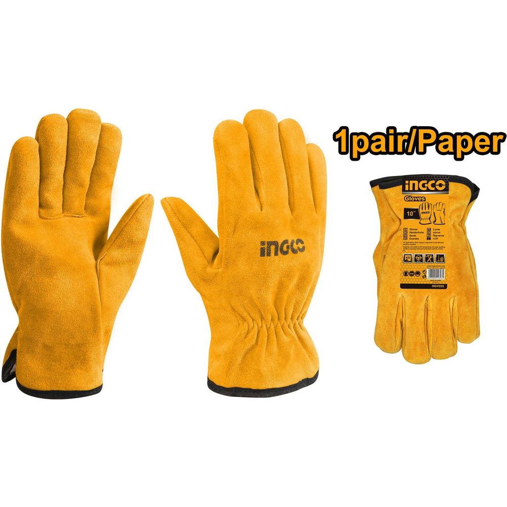 Ingco HGVC02 Leather Gloves 10" - KHM Megatools Corp.