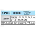 Hans 3609E 3/8" Drive 9pcs E-Star Socket Wrench Set | Hans by KHM Megatools Corp.