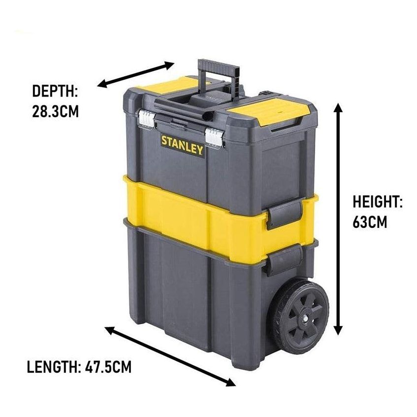 Stanley 80-151 Metal Latch Plastic Tool Box Set with Trolley / Rolling Workshop (Essential) - KHM Megatools Corp.