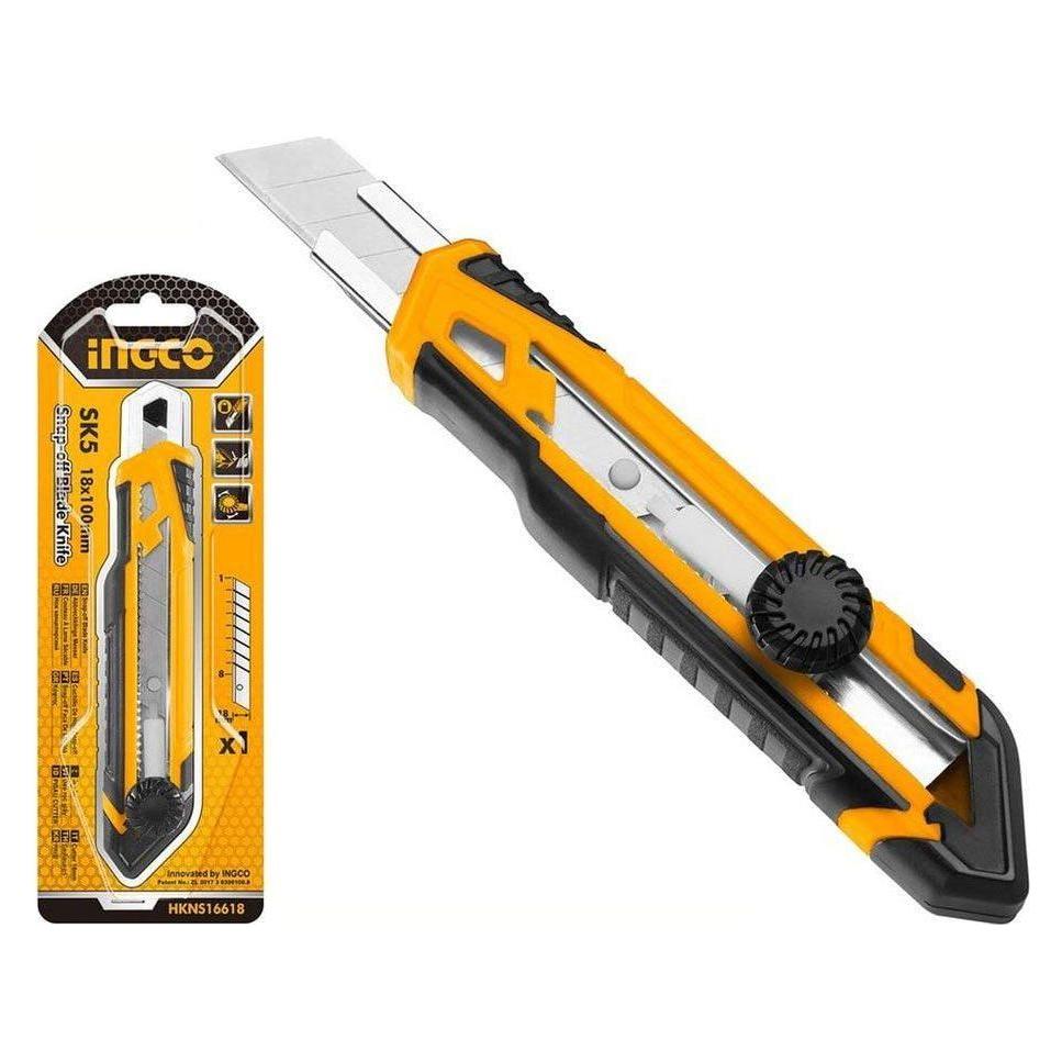Ingco HKNS16618 Snap Off Blade Cutter Knife 18mm (Round Push)