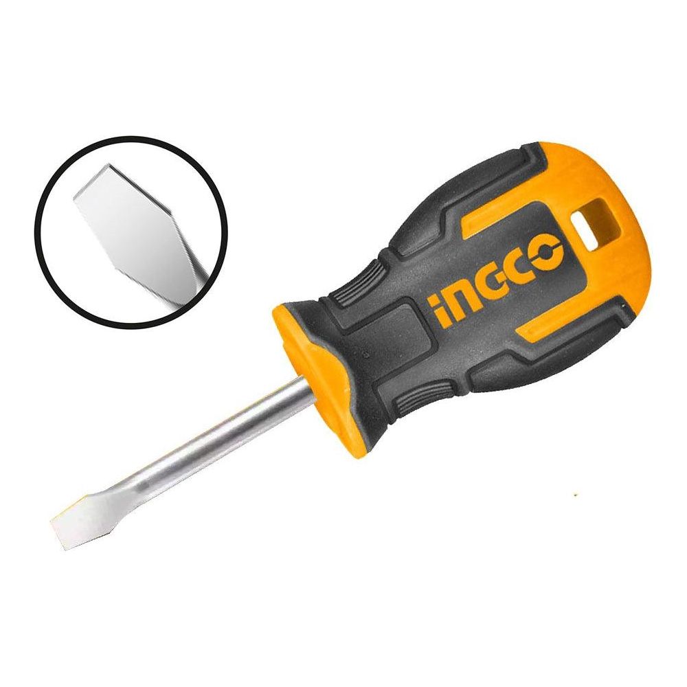 Ingco HS686038 Flat Stubby Screwdriver (Slotted)