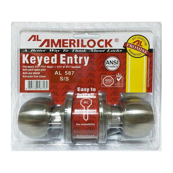 Amerilock AL 587 Keyed Entry Door Knob (Carolina Series)