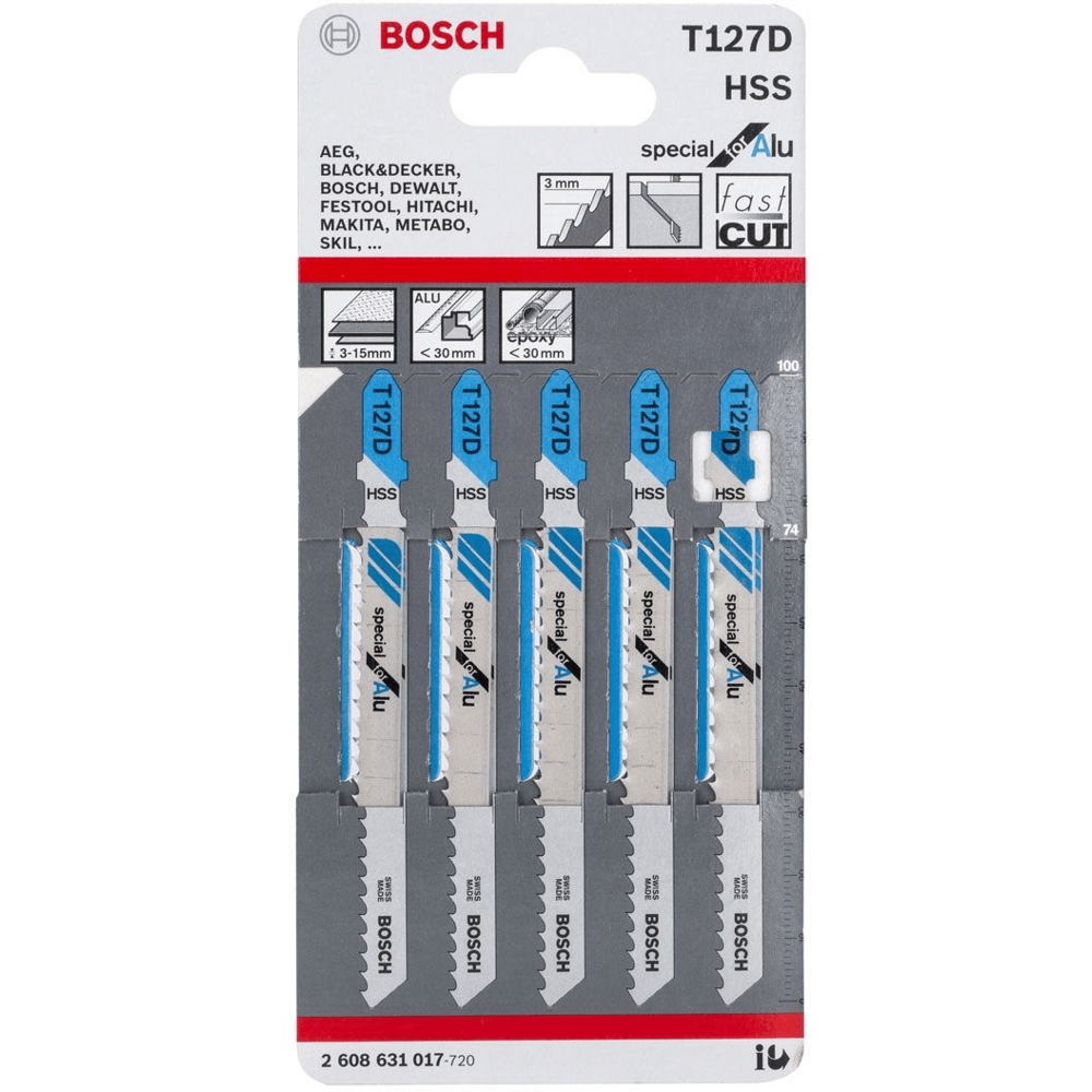 Bosch T127D Jigsaw Blade (Straight Quick Cut) Special for Aluminum [2608631017] - KHM Megatools Corp.