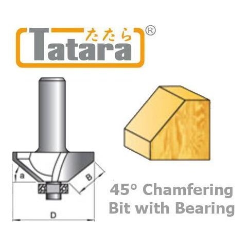 Tatara Chamfering Router Bit with Bearing - Goldpeak Tools PH Tatara