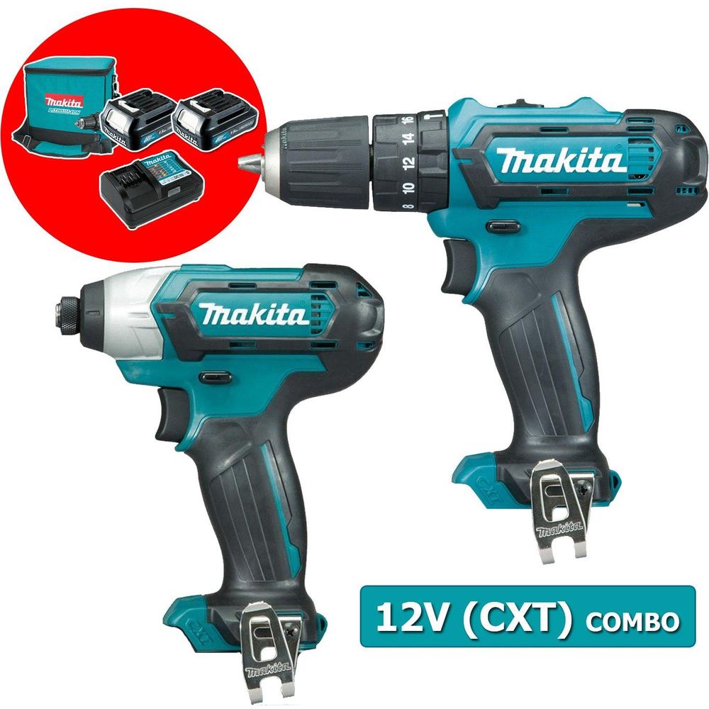 Makita CLX202 12V (CXT-Series) Cordless Combo Kit (Impact Driver - Hammer Drill) - Goldpeak Tools PH Makita