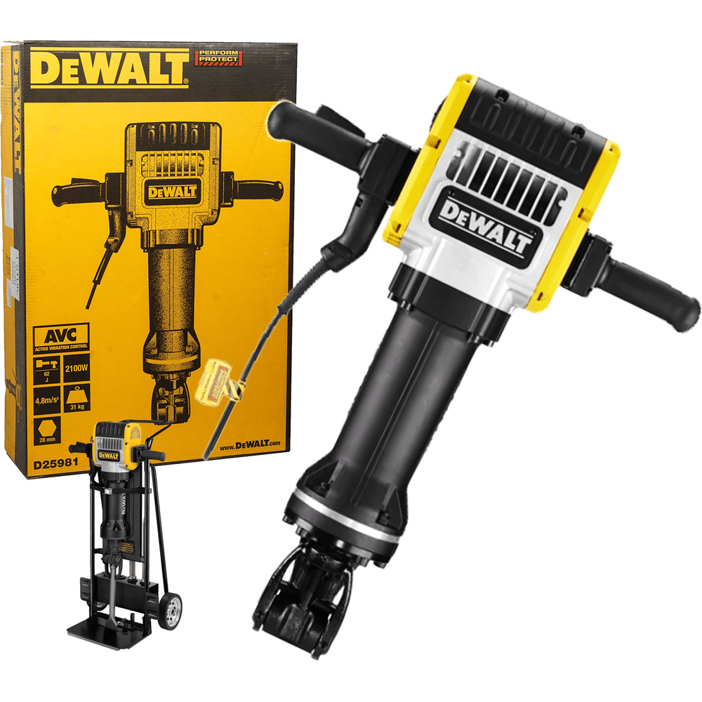 Dewalt D25981K 28mm HEX Electric Breaker / Demolition Hammer with Trolley 2100W - KHM Megatools Corp. Main image