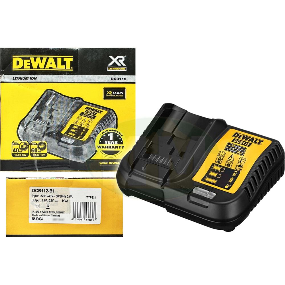 Dewalt DCB112 10.8V / 18V /20V Battery Charger (2A)