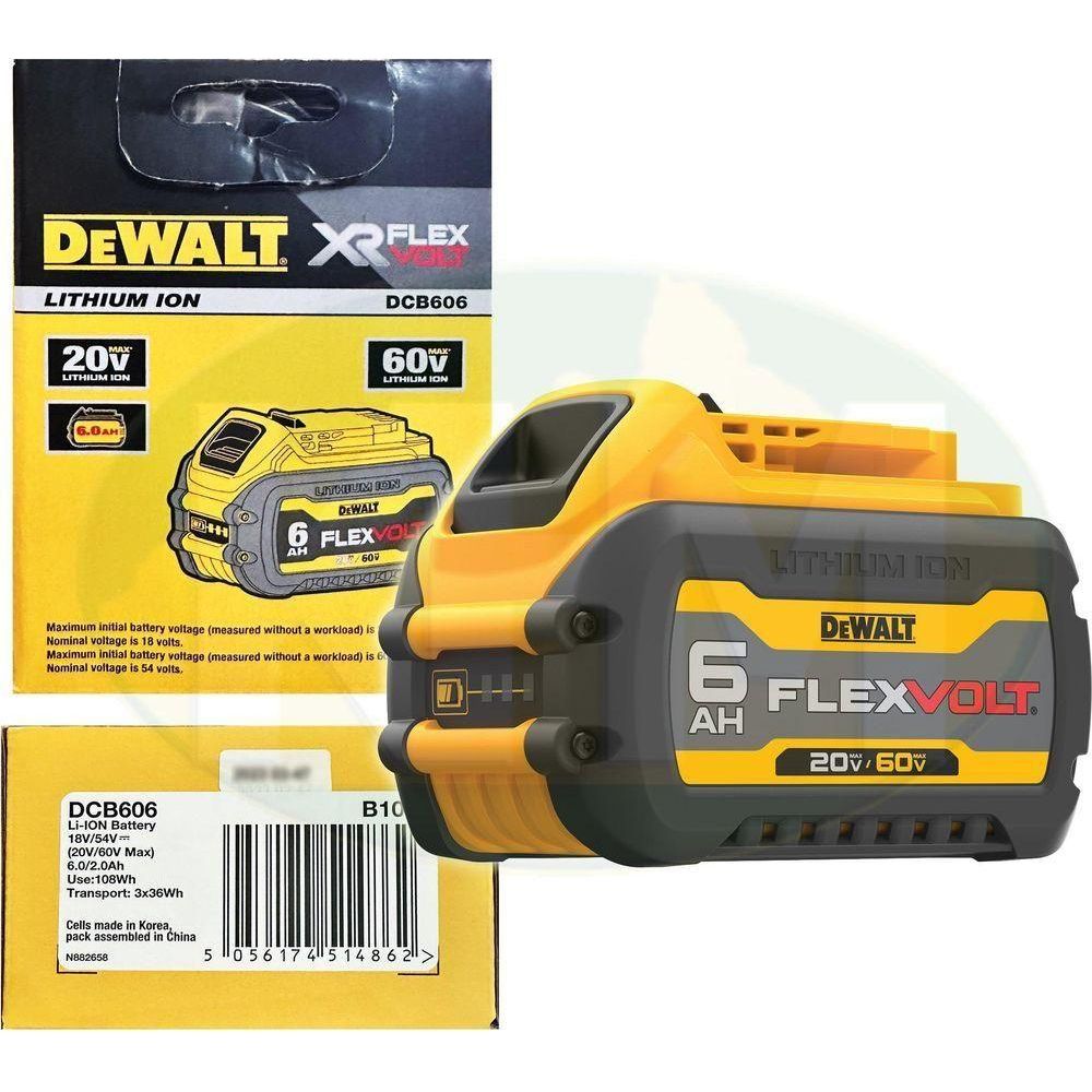 Dewalt DCB606 20V/60V Flexvolt Lithium Ion Battery (6.0Ah) - KHM Megatools Corp.