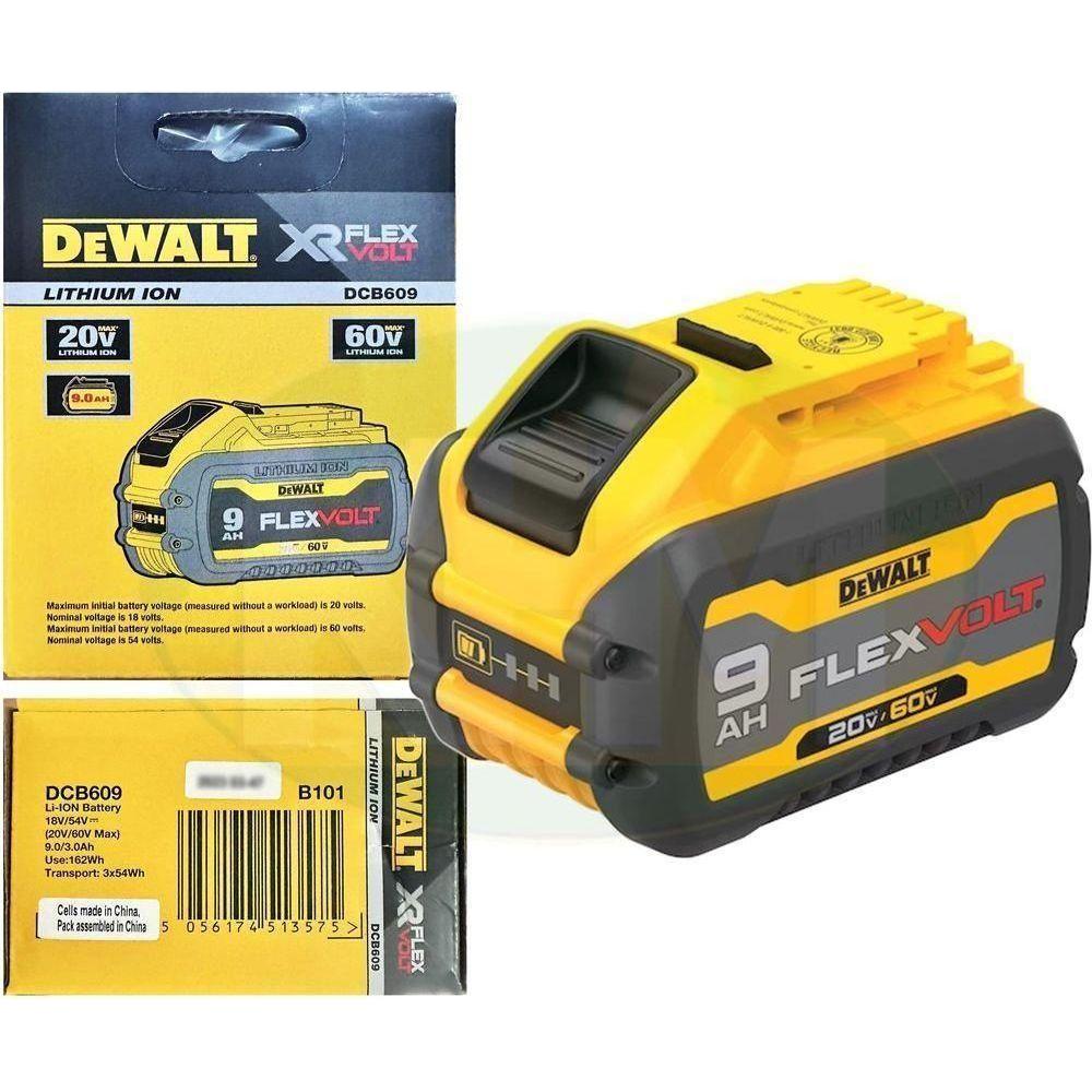DeWalt DCB609 -B1 18V/20/60V Max 9.0Ah FLEXVOLT® Li-Ion Battery DCB609 DeWalt DCB609 -B1 18V/20/60V Max 9.0Ah FLEXVOLT® Li-Ion Battery DCB609