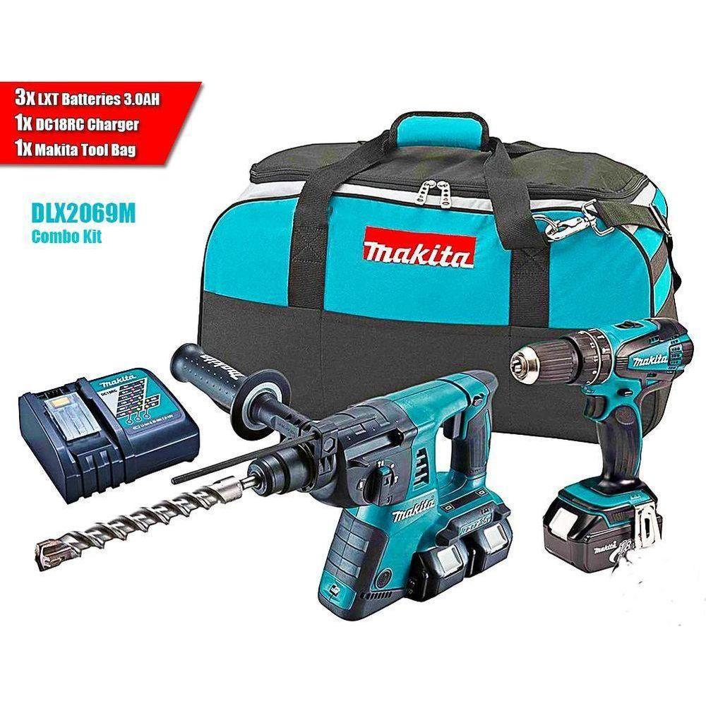 Makita DLX2069M (LXT-Series) 18V Cordless Combo Kit (Rotary Hammer + Hammer Drill] - Goldpeak Tools PH Makita