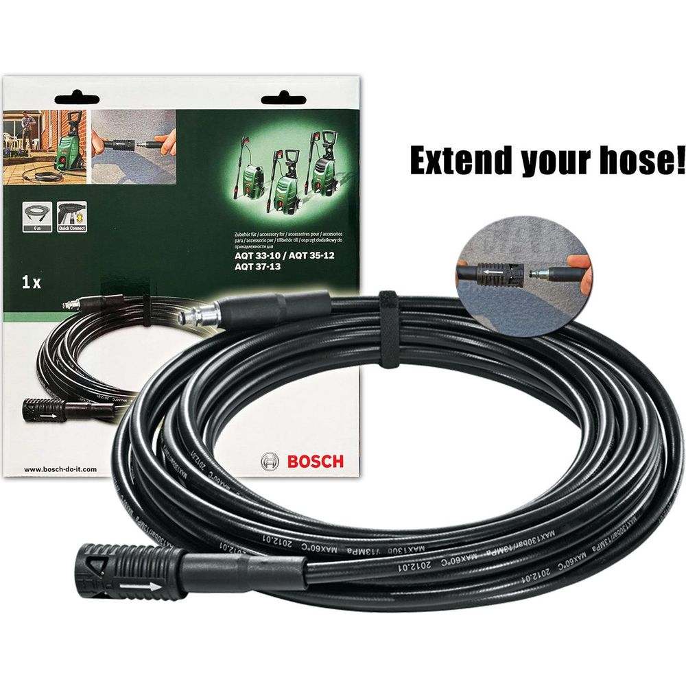 Bosch 6m Extension Pressure Hose for AQT Pressure Washers | Bosch by KHM Megatools Corp.