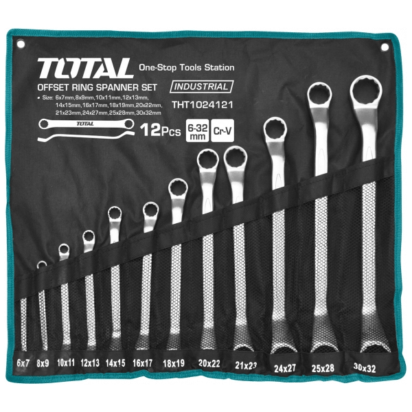 Total THT1024121 Offset Box Wrench Set 6-32mm | Total by KHM Megatools Corp.