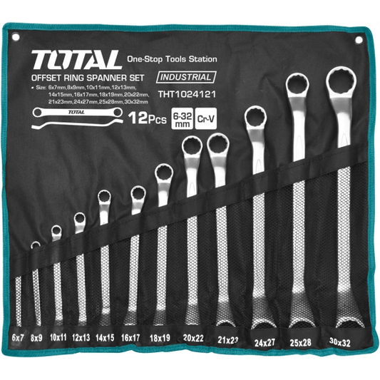 Total THT1024121 Offset Box Wrench Set 6-32mm | Total by KHM Megatools Corp.