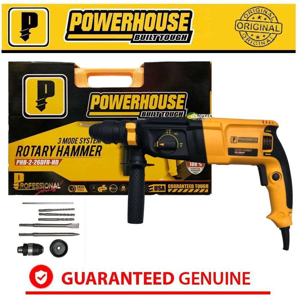Powerhouse PHB-2-26-DFR-HD SDS-plus Rotary Hammer - Goldpeak Tools PH Powerhouse