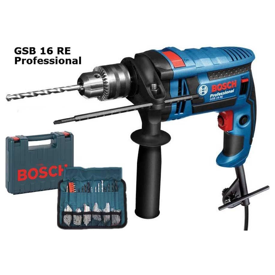 Bosch GSB 16 RE Impact Drill + 100 pcs Accessories - Goldpeak Tools PH Bosch