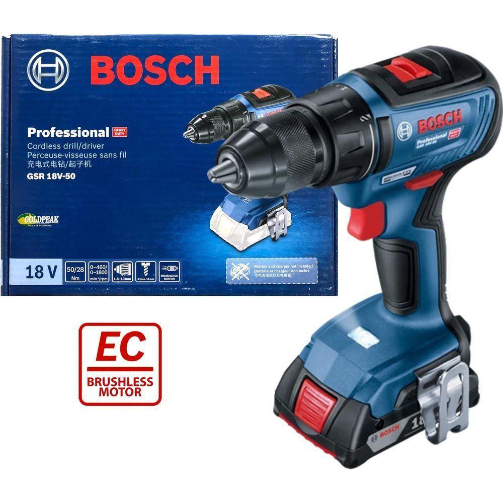 Bosch GSR 18V-50 Cordless Brushless Drill / Driver (Bare) - Goldpeak Tools PH Bosch Main image