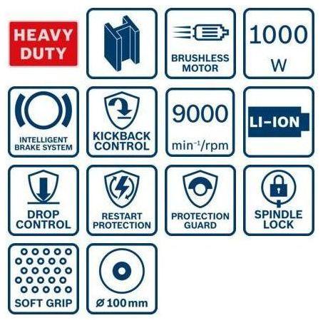 Bosch GWS 18V-10 Cordless Brushless Angle Grinder (Bare) - Goldpeak Tools PH Bosch