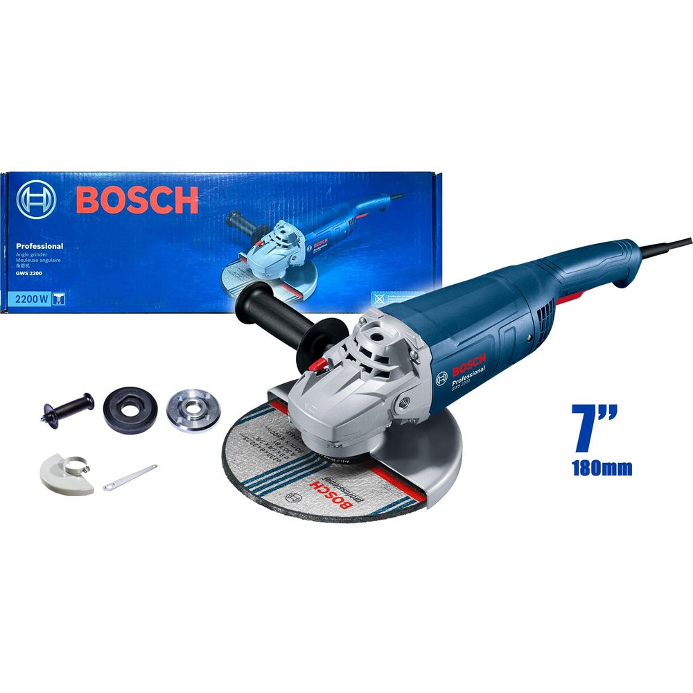 Bosch GWS 2200 / 2200-180 Large Angle Grinder 7" (180mm) 2200W | Bosch by KHM Megatools Corp.
