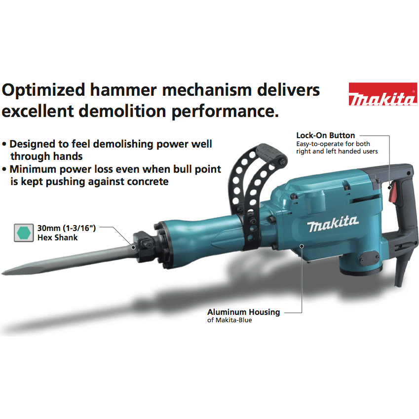 Makita HM1306 Jack Hammer Demolition Hammer 30mm HEX 28.8 J
