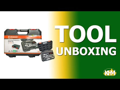 Crescent CTK25NEU 25 Piece 1/2" Drive Mechanics Socket Wrench Set