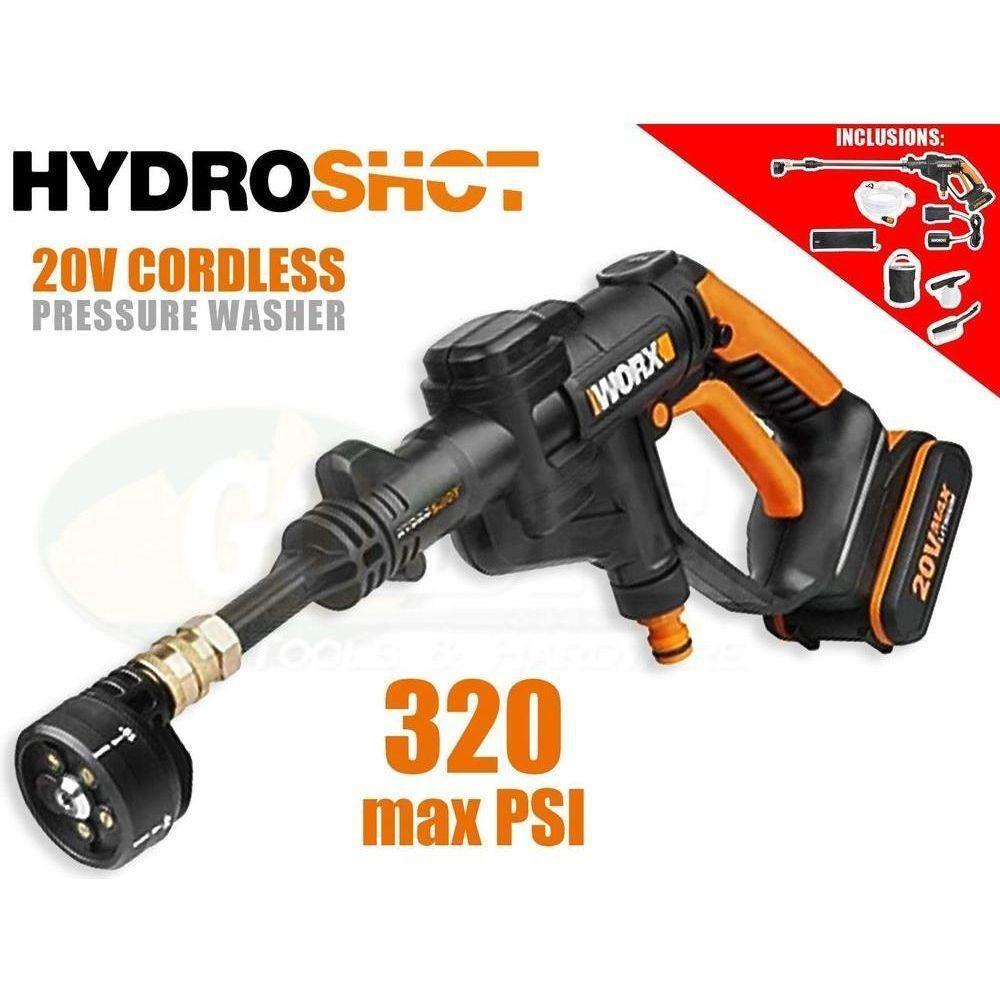 Worx WG629E.1 20V HydroShot Cordless Portable Pressure Washer Kit - Goldpeak Tools PH Worx Main image