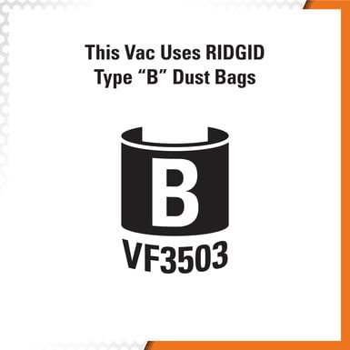 Ridgid VF3503 High-Efficiency Vacuum Dust Bag (Size B) | Ridgid by KHM Megatools Corp.