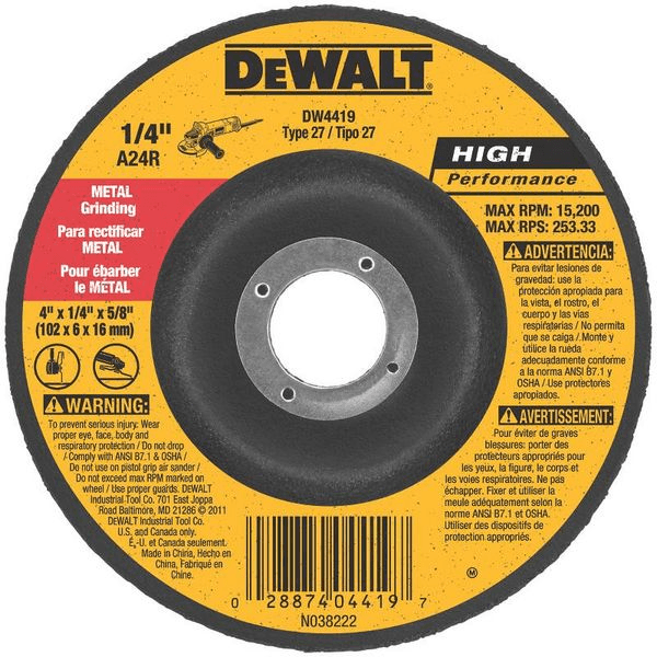 Dewalt DW4419 Grinding Disc 4" for Metal - KHM Megatools Corp.