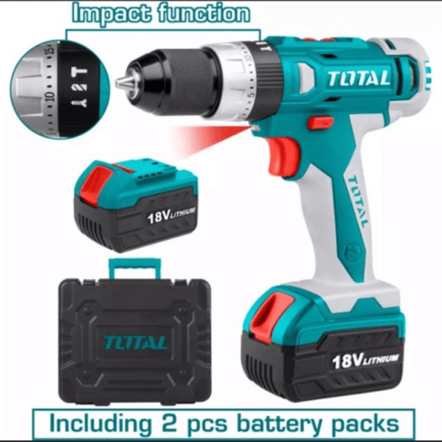 Total TIDLI228180 18V Cordless Hammer Drill | Total by KHM Megatools Corp.