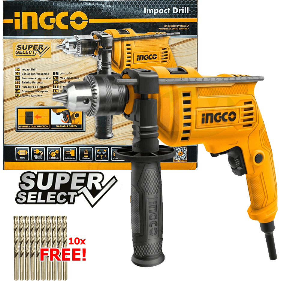 Ingco ID68016P / ID6808 Hammer Drill 13mm 680W [SS] - KHM Megatools Corp. Main image