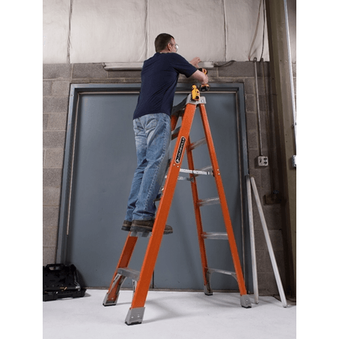 Louisville FS1500 Fiberglass Step Ladder / A-Type Ladder (300 lbs - Orange)