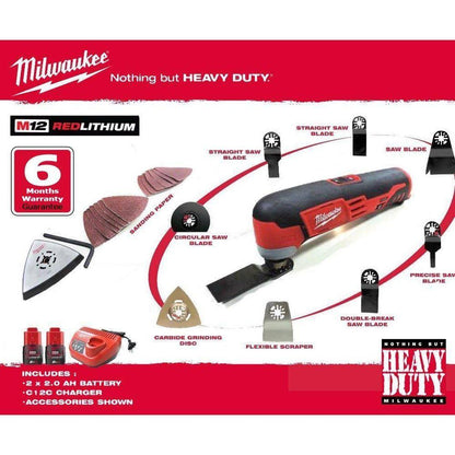 Milwaukee C12MT-S Cordless Oscillating Tool Kit Set - Goldpeak Tools PH Milwaukee
