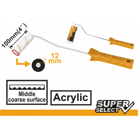 Ingco HRHT281002 Mini Paint Roller 4" (Inner Wall) Cylinder Brush [SS] - KHM Megatools Corp.