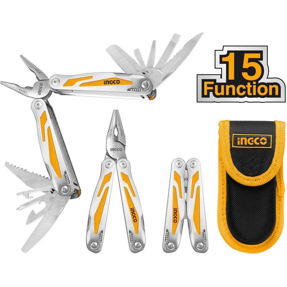 Ingco HFMFT0115 Foldable Multi Function Tool (Multi Tool) [15 function ...