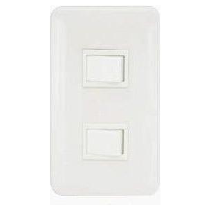 Omni P2-S13-PK 2pc 1-Way Switch in Plate (Flush Type) | Omni by KHM Megatools Corp.