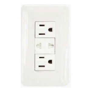 Omni P3-EG/EU/EG-PK 2 pc Convenience Outlet with Ground & Universal Outlet with Safety Shutter in Plate (Flush Type) | Omni by KHM Megatools Corp.