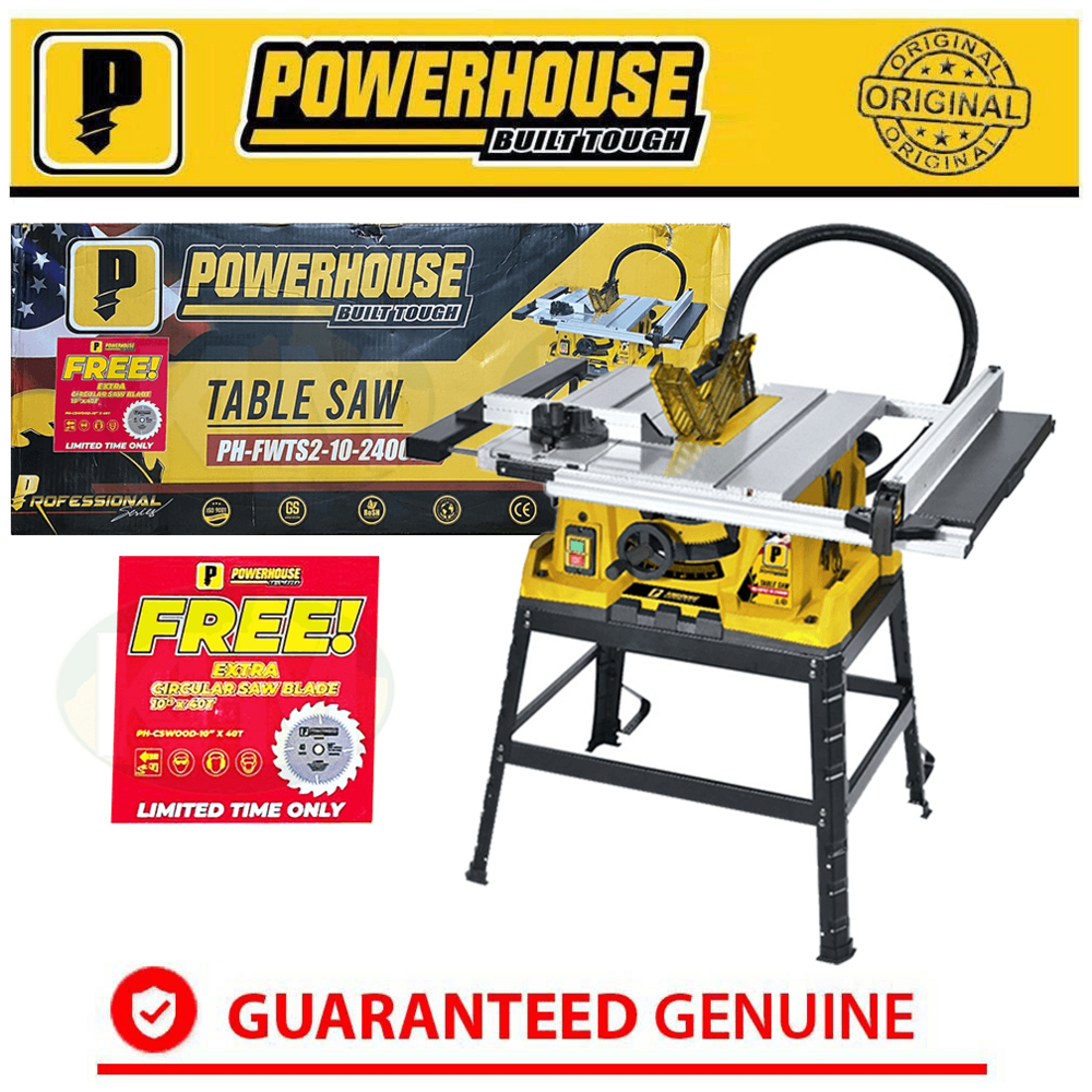 Powerhouse PH-FWTS2-10-2400HD Industrial Table Saw 10" 2400W (Workshop Grade) - KHM Megatools Corp.