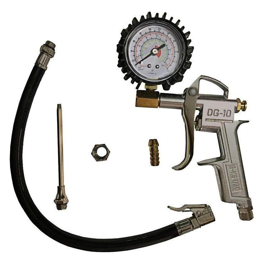 Pneumatic tire inflator on sale with gauge