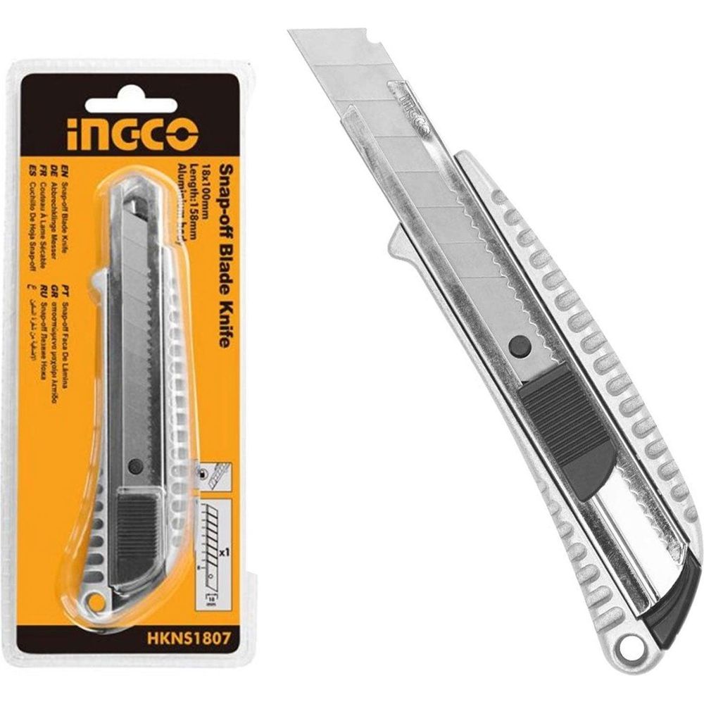 Ingco HKNS1807 Snap-Off Blade Cutter Knife (Zinc Alloy Body) - KHM Megatools Corp.