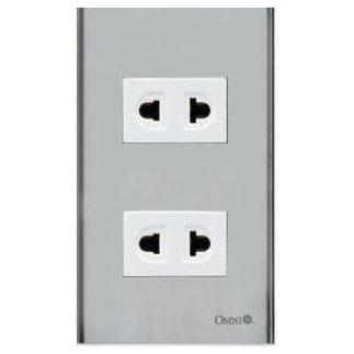 Omni SP2-WU-PK Universal Outlet in Stainless Plate 16A (Wide Series) | Omni by KHM Megatools Corp.