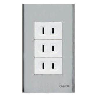 Omni SP3-WR-PK 3pc Regular Convenience Outlet in Stainless Plate 16A (Wide Series) | Omni by KHM Megatools Corp.